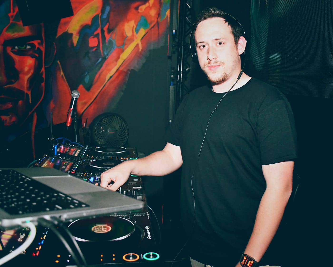 Drew on the decks at Hunters Nightclub, Wilton Manors