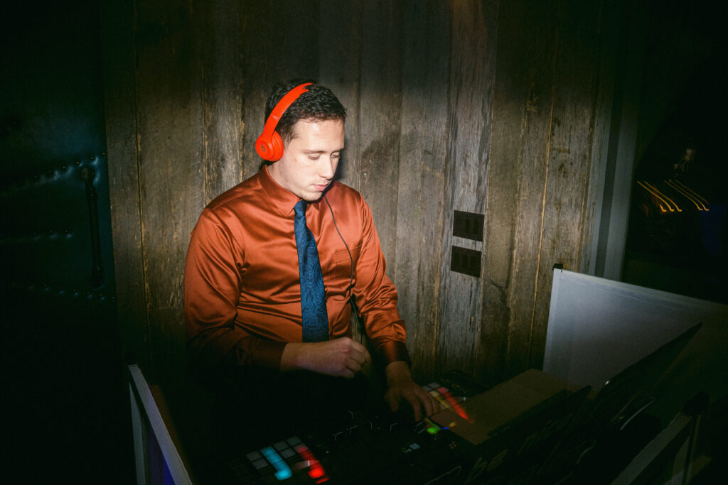 DJ Drew Segura DJing at a wedding